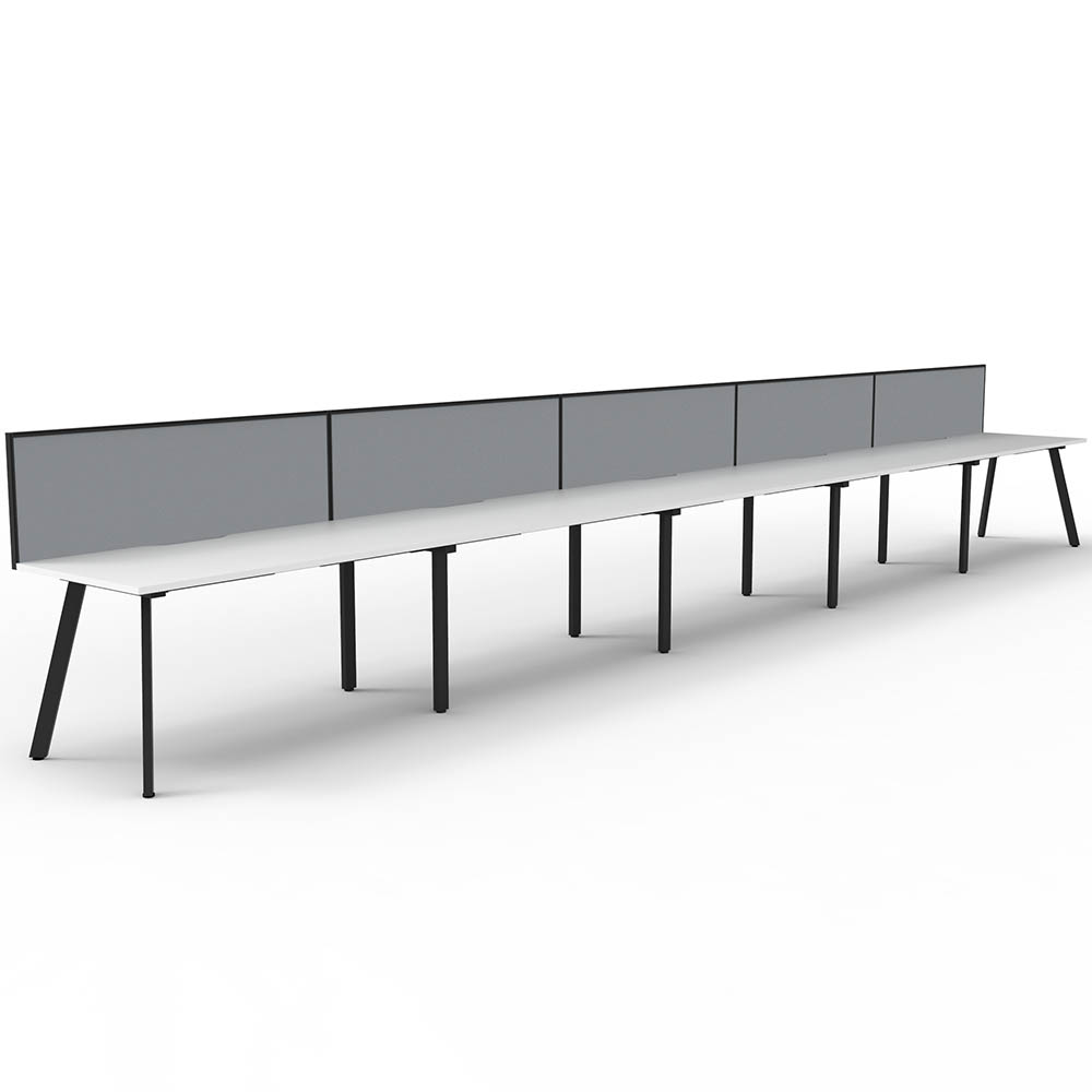 RAPIDLINE ETERNITY WORKSTATION 5 PERSON 1800 X 750MM WITH SCREEN NATURAL WHITE / BLACK