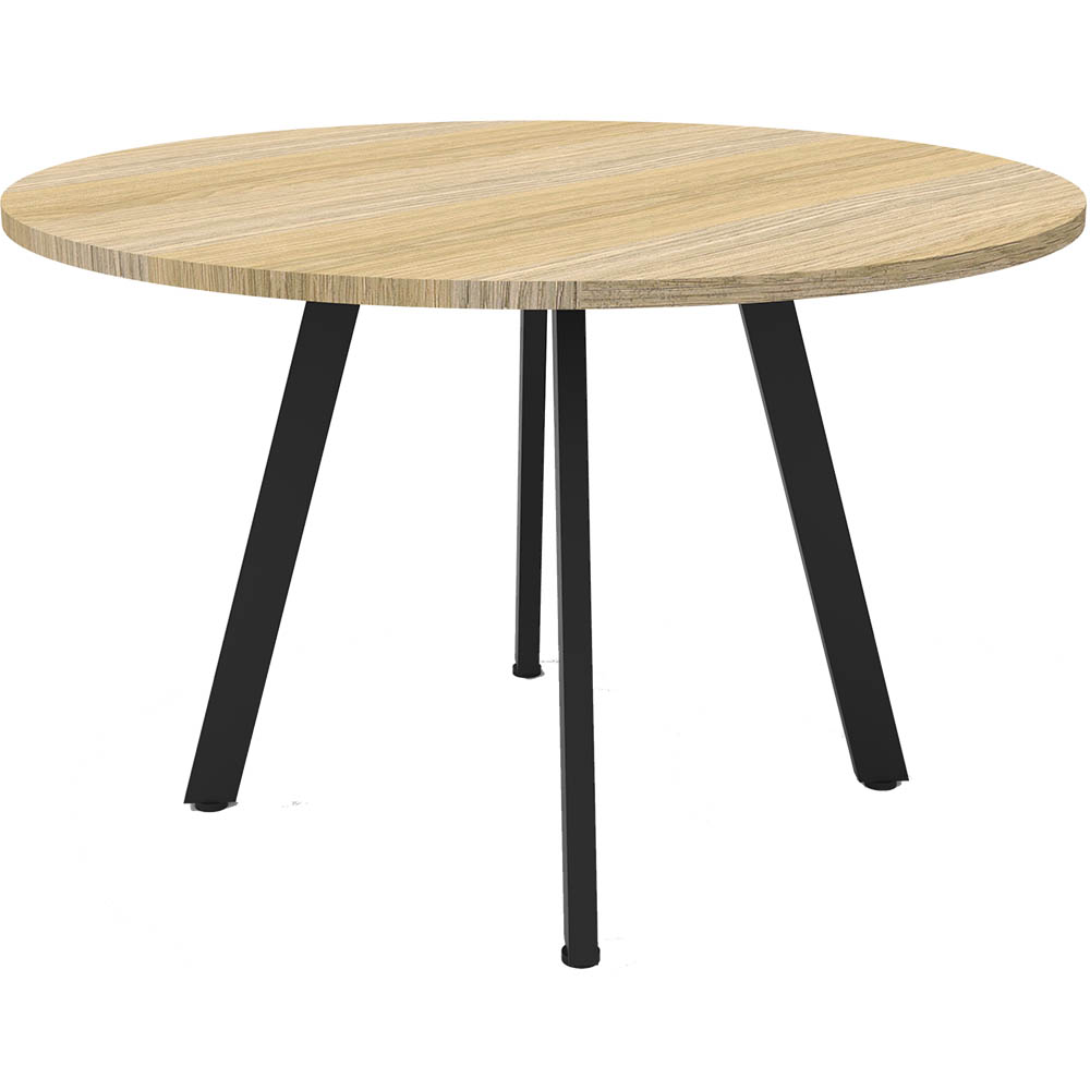 RAPIDLINE ETERNITY ROUND TABLE 1200MM NATURAL OAK / BLACK
