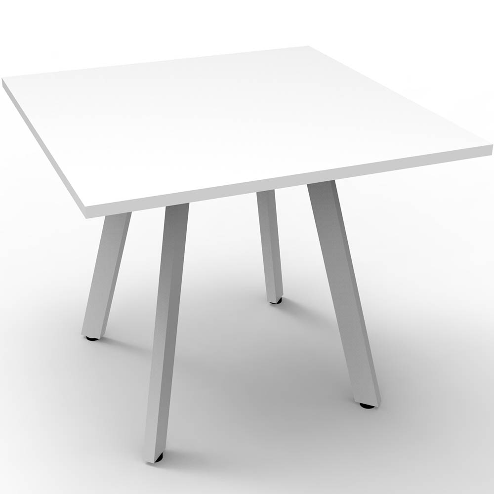 RAPIDLINE ETERNITY SQUARE TABLE 900 X 900MM NATURAL WHITE / WHITE SATIN