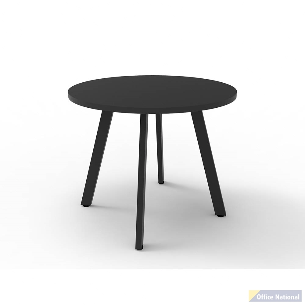 RAPIDLINE ETERNITY ROUND TABLE 900 X 730MM BLACK TOP AND BLACK P/C FRAME