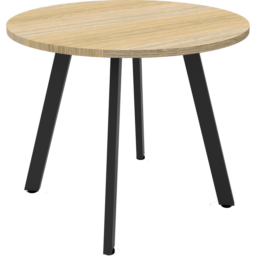 RAPIDLINE ETERNITY ROUND TABLE 900MM NATURAL OAK / BLACK