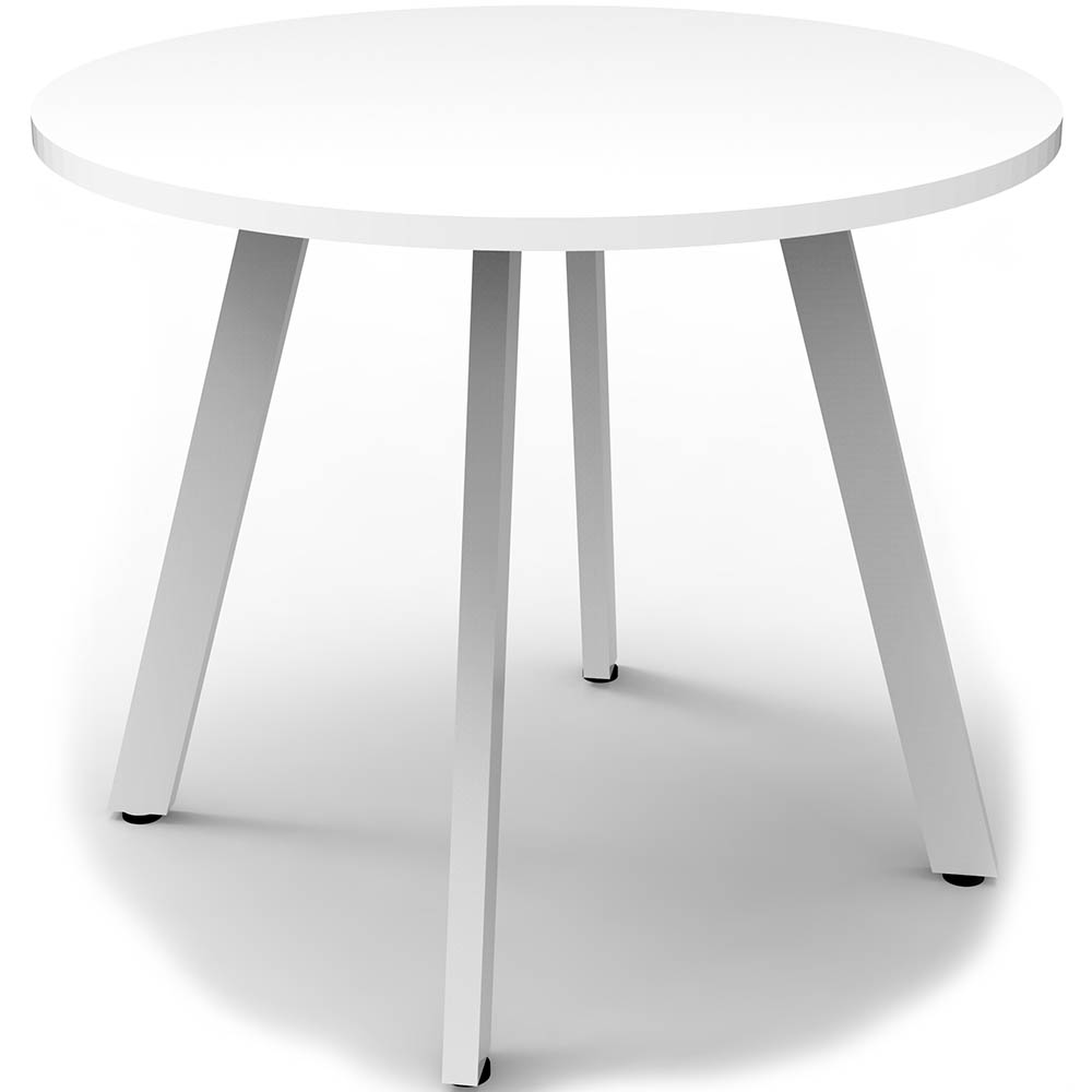 RAPIDLINE ETERNITY ROUND TABLE 900MM NATURAL WHITE / WHITE SATIN