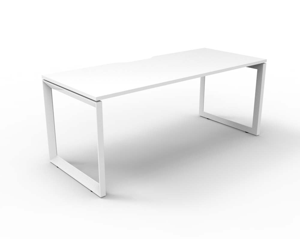 RAPID INFINITY DELUXE 1 PERSON LOOP LEG SINGLE SIDED WORKSTATION 1200 X 750 X 730MM NATURAL WHITE TOP / WHITE FRAME