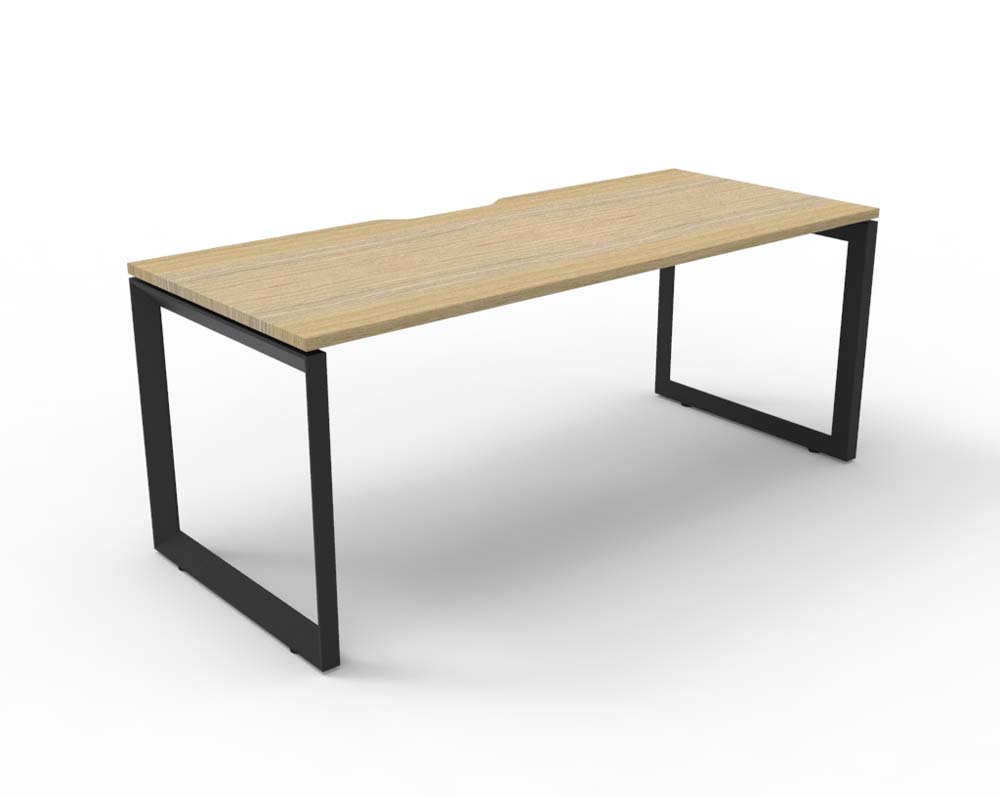 RAPID INFINITY DELUXE 1 PERSON LOOP LEG SINGLE SIDED WORKSTATION 1200 X 750 X 730MM NATURAL OAK TOP / BLACK FRAME