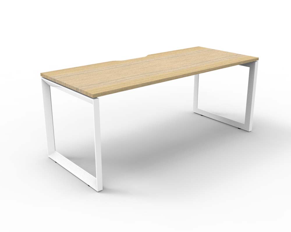 RAPID INFINITY DELUXE 1 PERSON LOOP LEG SINGLE SIDED WORKSTATION 1500 X 750 X 730MM NATURAL OAK TOP / WHITE FRAME