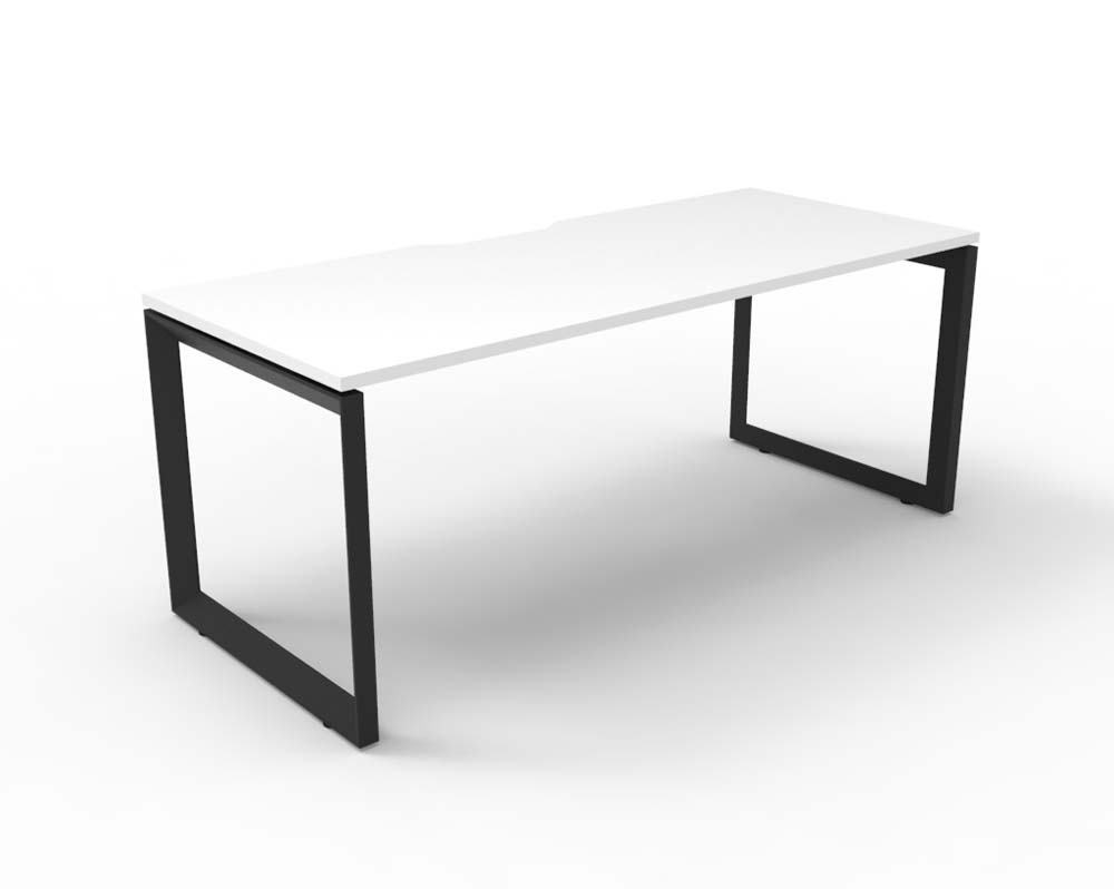 RAPID INFINITY DELUXE 1 PERSON LOOP LEG SINGLE SIDED WORKSTATION 1800 X 750 X 730MM NATURAL WHITE TOP / BLACK FRAME