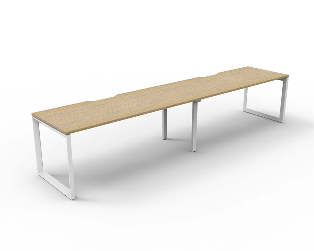 RAPID INFINITY DELUXE 2 PERSON LOOP LEG SINGLE SIDED WORKSTATION 1200 X 750 X 730MM NATURAL OAK TOP / WHITE FRAME