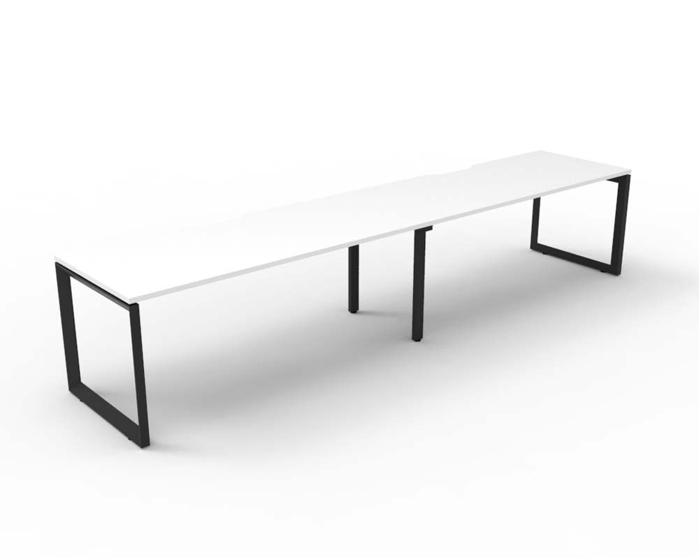 RAPID INFINITY DELUXE 2 PERSON LOOP LEG SINGLE SIDED WORKSTATION 1800 X 750 X 730MM NATURAL WHITE TOP / BLACK FRAME