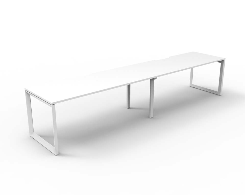 RAPID INFINITY DELUXE 2 PERSON LOOP LEG SINGLE SIDED WORKSTATION 1800 X 750 X 730MM NATURAL WHITE TOP / WHITE FRAME
