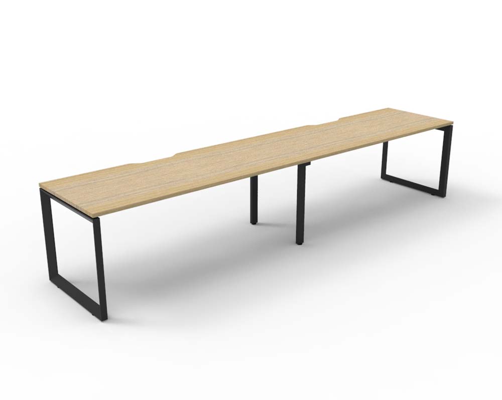 RAPID INFINITY DELUXE 2 PERSON LOOP LEG SINGLE SIDED WORKSTATION 1800 X 750 X 730MM NATURAL OAK TOP / BLACK FRAME
