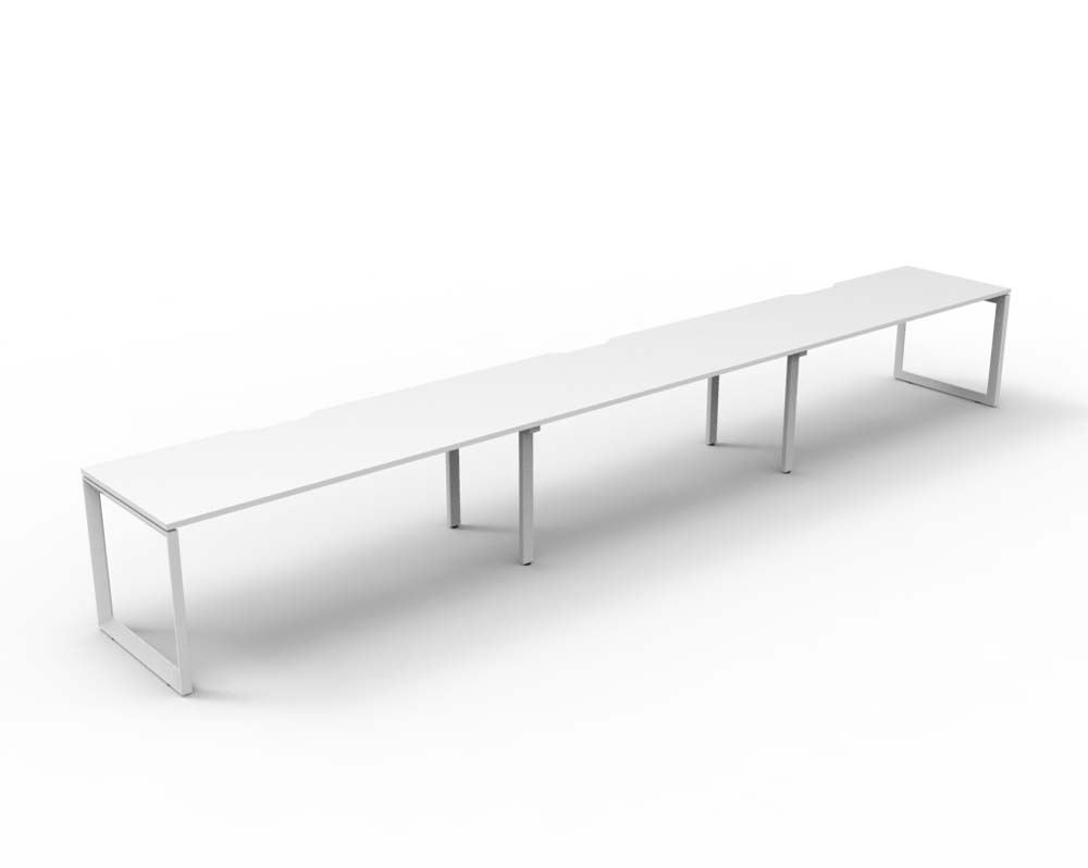RAPID INFINITY DELUXE 3 PERSON LOOP LEG SINGLE SIDED WORKSTATION 1500 X 750 X 730MM NATURAL WHITE TOP / WHITE FRAME