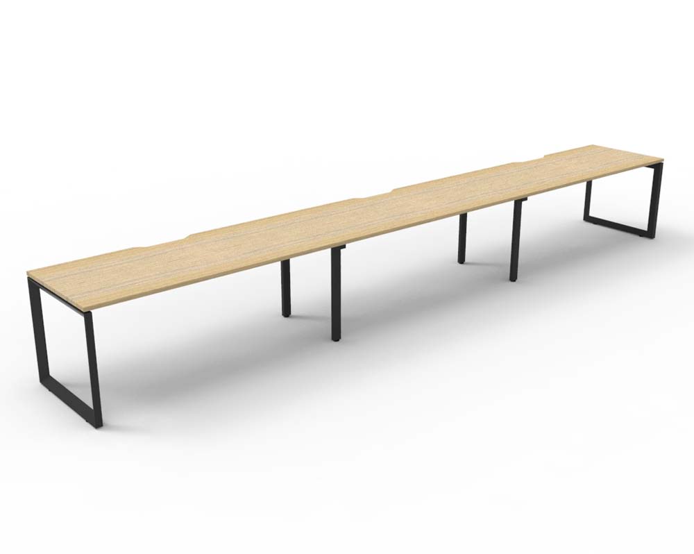 RAPID INFINITY DELUXE 3 PERSON LOOP LEG SINGLE SIDED WORKSTATION 1500 X 750 X 730MM NATURAL OAK TOP / BLACK FRAME