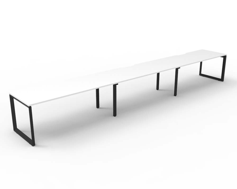 RAPID INFINITY DELUXE 3 PERSON LOOP LEG SINGLE SIDED WORKSTATION 1800 X 750 X 730MM NATURAL WHITE TOP / BLACK FRAME