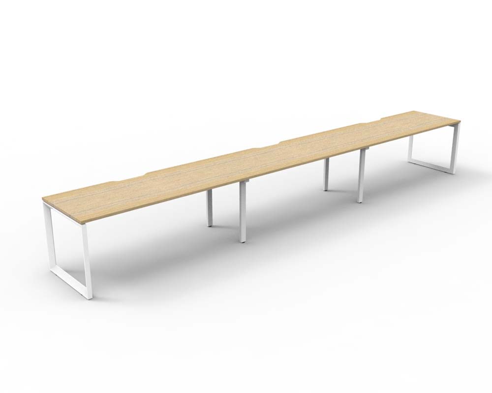 RAPID INFINITY DELUXE 3 PERSON LOOP LEG SINGLE SIDED WORKSTATION 1800 X 750 X 730MM NATURAL OAK TOP / WHITE FRAME