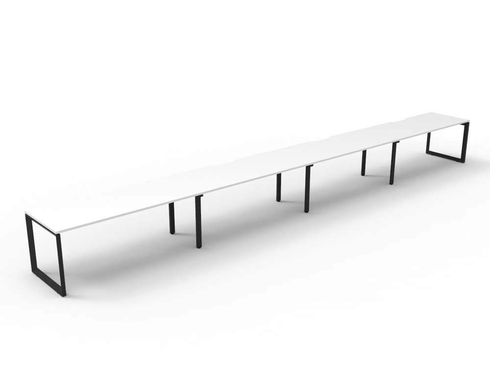 RAPID INFINITY DELUXE 4 PERSON LOOP LEG SINGLE SIDED WORKSTATION 1500 X 750 X 730MM NATURAL WHITE TOP / BLACK FRAME