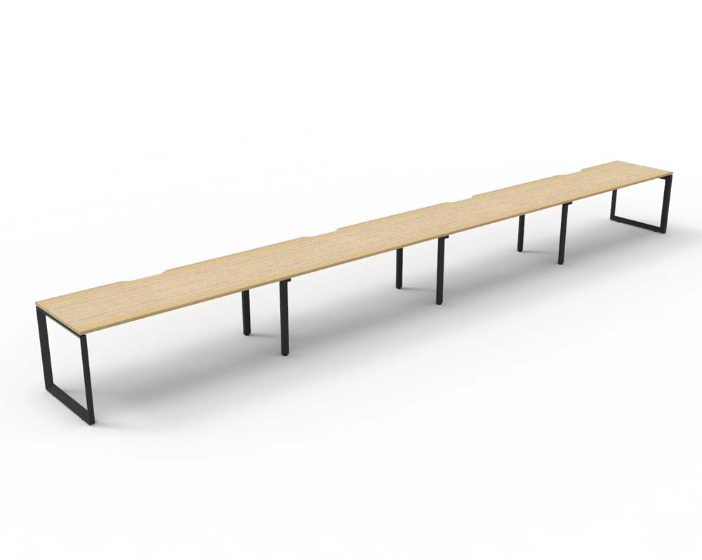 RAPID INFINITY DELUXE 4 PERSON LOOP LEG SINGLE SIDED WORKSTATION 1500 X 750 X 730MM NATURAL OAK TOP / BLACK FRAME