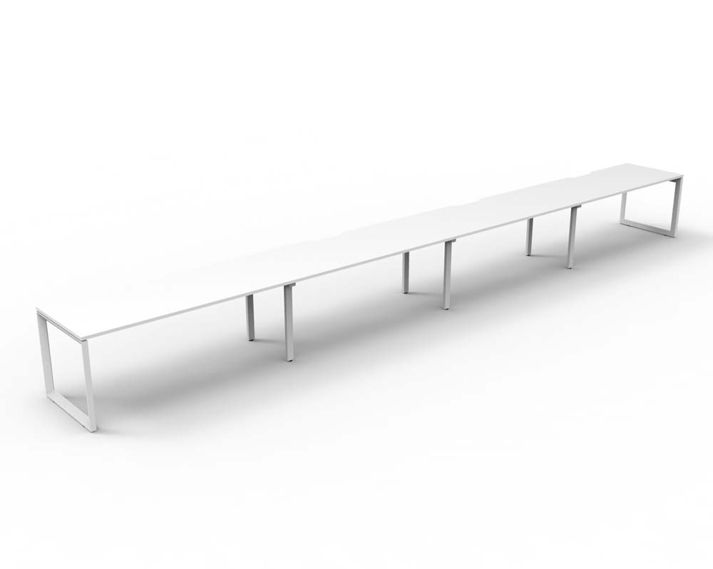 RAPID INFINITY DELUXE 4 PERSON LOOP LEG SINGLE SIDED WORKSTATION 1800 X 750 X 730MM NATURAL WHITE TOP / WHITE FRAME