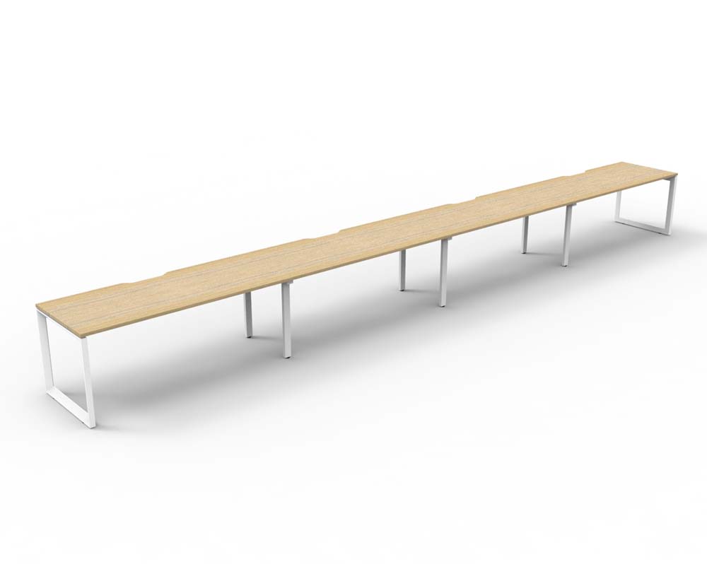 RAPID INFINITY DELUXE 4 PERSON LOOP LEG SINGLE SIDED WORKSTATION 1800 X 750 X 730MM NATURAL OAK TOP / WHITE FRAME