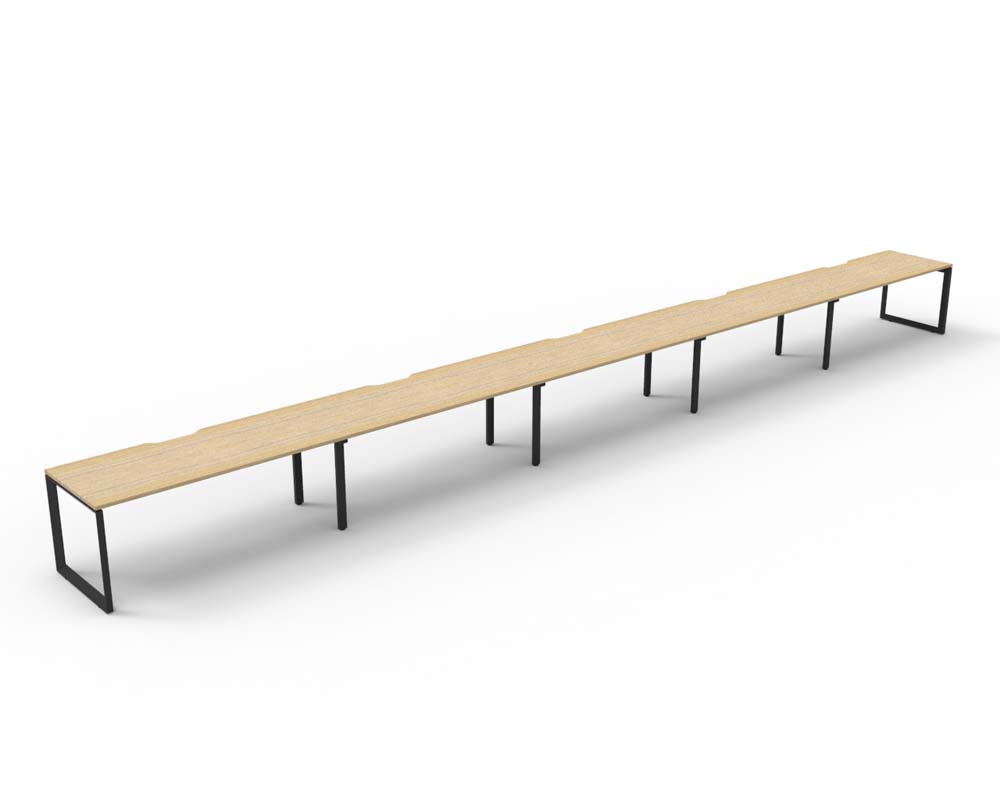RAPID INFINITY DELUXE 5 PERSON LOOP LEG SINGLE SIDED WORKSTATION 1200 X 750 X 730MM NATURAL OAK TOP / BLACK FRAME