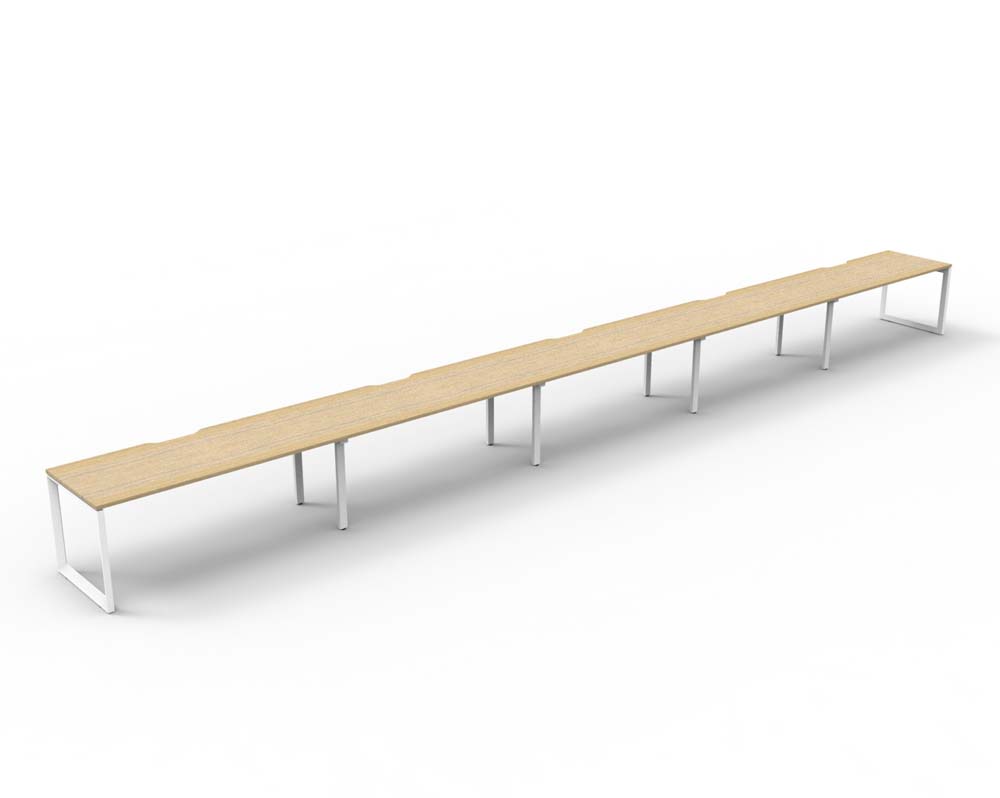 RAPID INFINITY DELUXE 5 PERSON LOOP LEG SINGLE SIDED WORKSTATION 1200 X 750 X 730MM NATURAL OAK TOP / WHITE FRAME