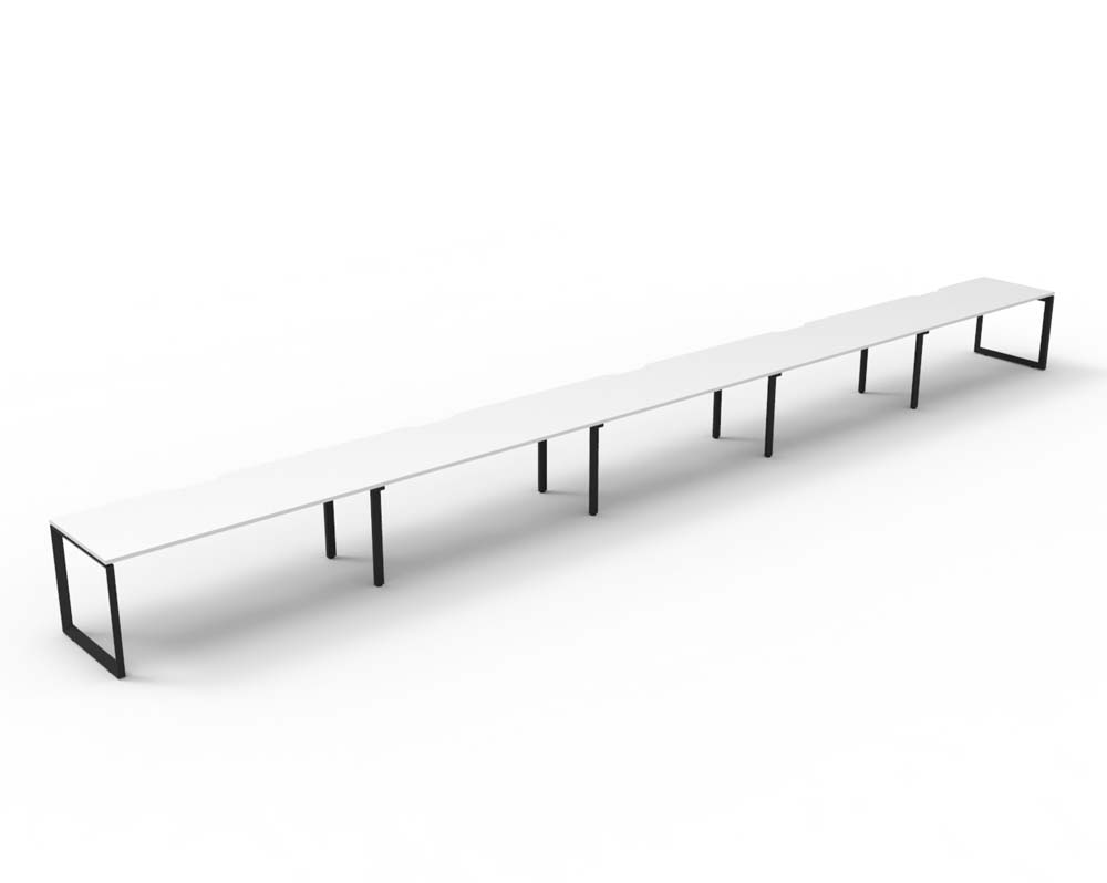 RAPID INFINITY DELUXE 5 PERSON LOOP LEG SINGLE SIDED WORKSTATION 1500 X 750 X 730MM NATURAL WHITE TOP / BLACK FRAME