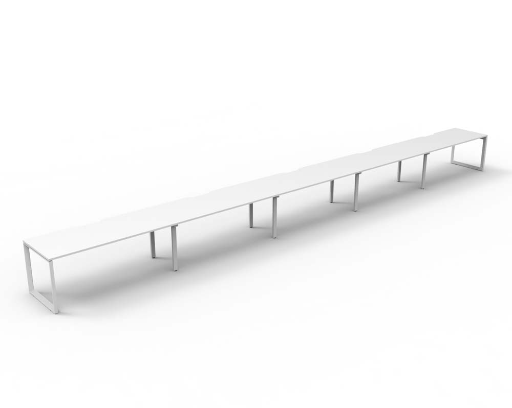 RAPID INFINITY DELUXE 5 PERSON LOOP LEG SINGLE SIDED WORKSTATION 1800 X 750 X 730MM NATURAL WHITE TOP / WHITE FRAME