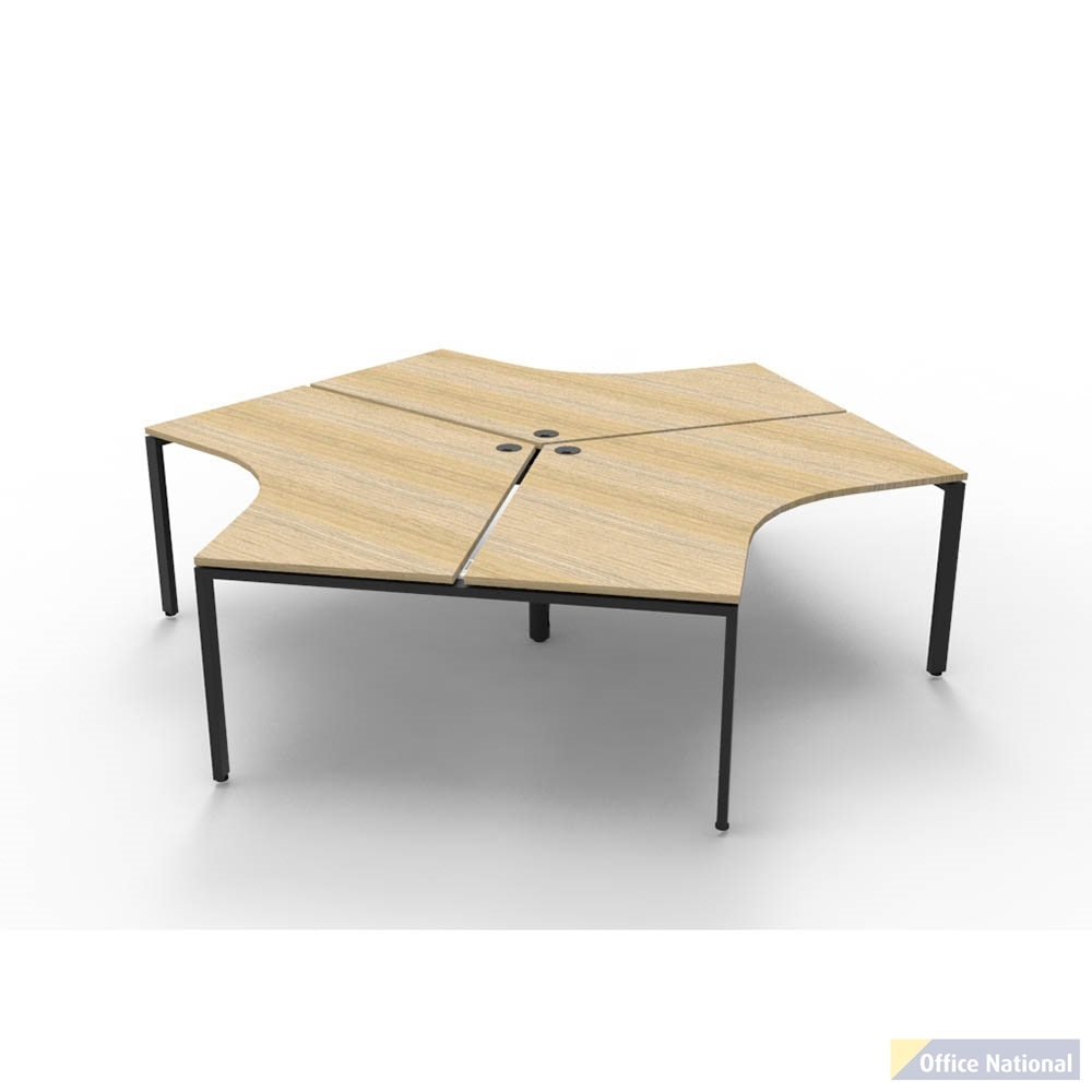 RAPIDLINE DELUXE INFINITY 120 DEGREE WORKSTATION PROFILE LEG 3 PERSON 2866W X 730MM