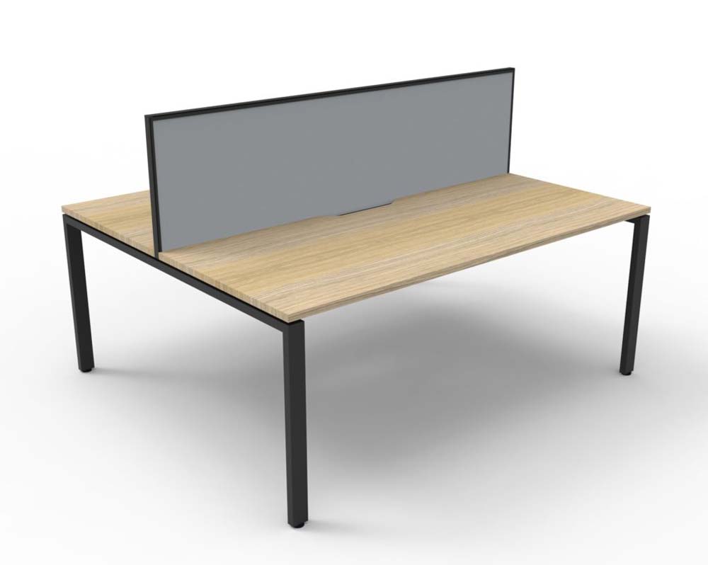 RAPID INFINITY DELUXE 2 PERSON PROFILE LEG DOUBLE SIDED WORKSTATION 1200 X 750 X 730MM GREY SCREEN / NATURAL OAK TOP / BLACK FRAME