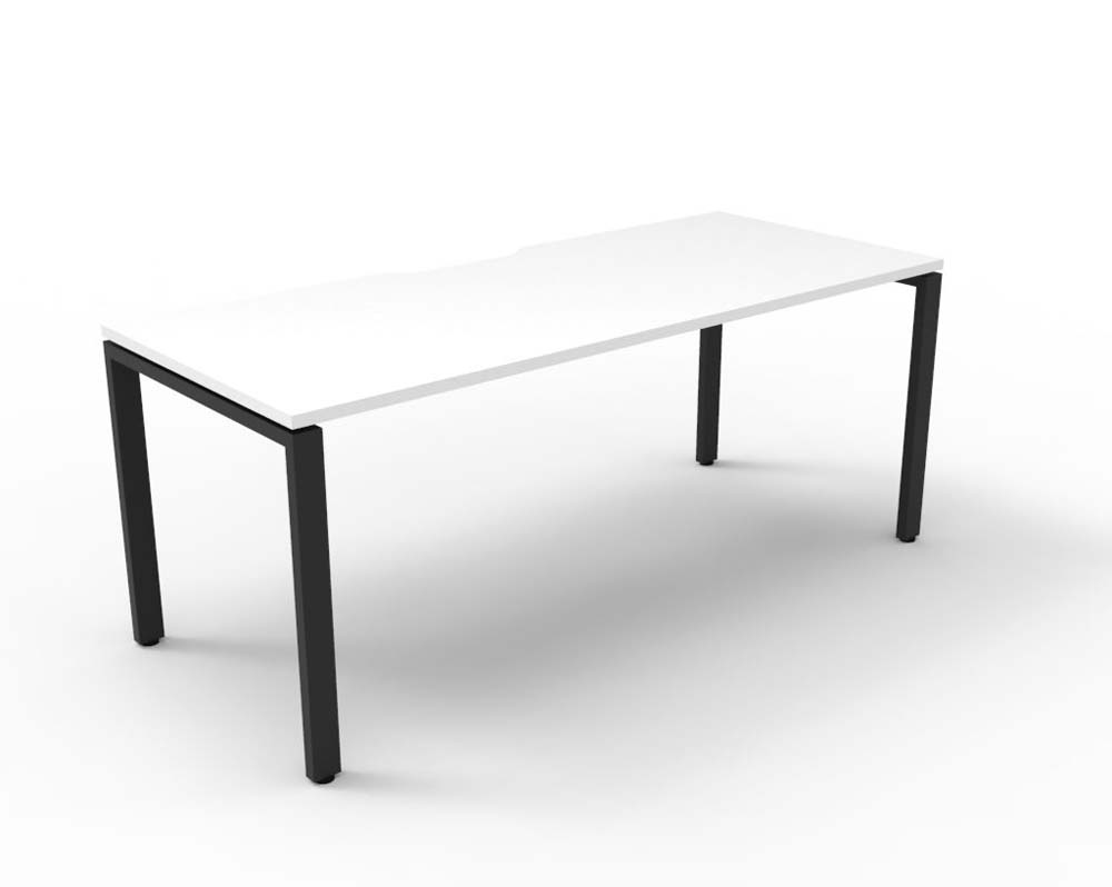RAPID INFINITY DELUXE 1 PERSON PROFILE LEG SINGLE SIDED WORKSTATION 1800 X 750 X 730MM NATURAL WHITE TOP / BLACK FRAME