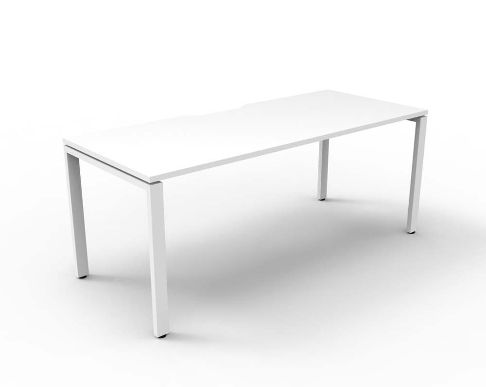 RAPID INFINITY DELUXE 1 PERSON PROFILE LEG SINGLE SIDED WORKSTATION 1800 X 750 X 730MM NATURAL WHITE TOP / WHITE FRAME