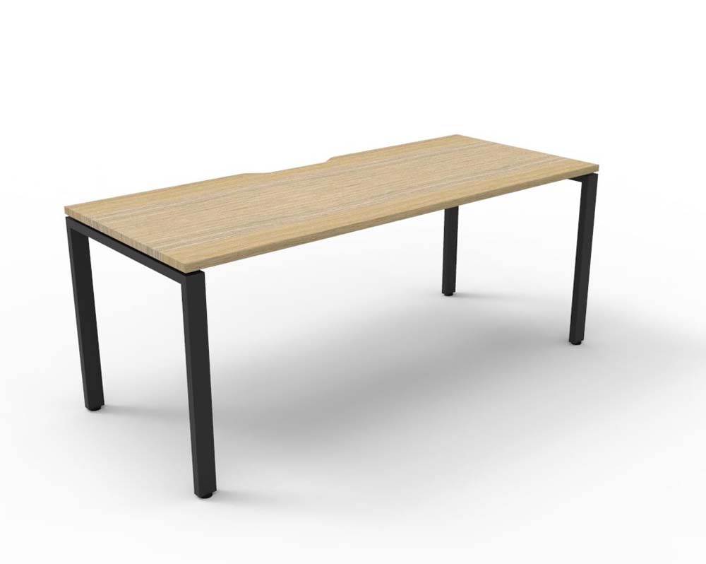 RAPID INFINITY DELUXE 1 PERSON PROFILE LEG SINGLE SIDED WORKSTATION 1800 X 750 X 730MM NATURAL OAK TOP / BLACK FRAME
