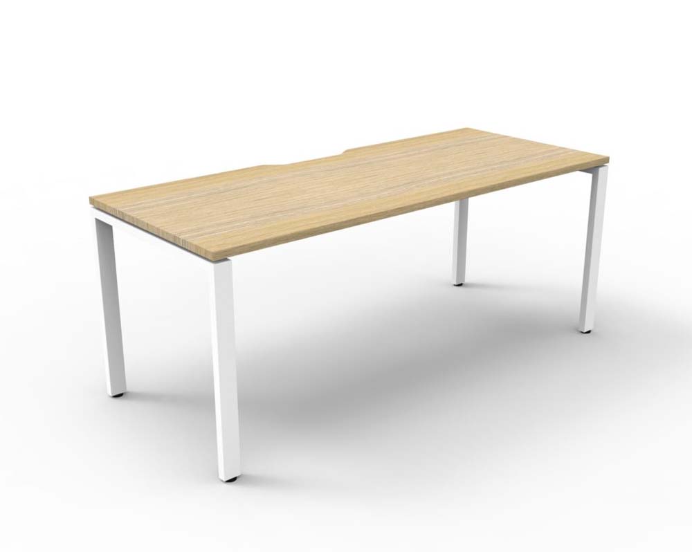RAPID INFINITY DELUXE 1 PERSON PROFILE LEG SINGLE SIDED WORKSTATION 1800 X 750 X 730MM NATURAL OAK TOP / WHITE FRAME