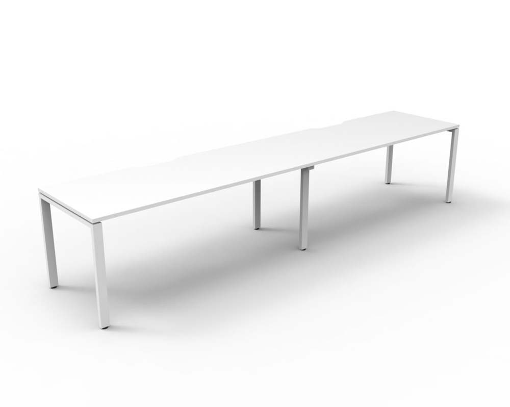 RAPID INFINITY DELUXE 2 PERSON PROFILE LEG SINGLE SIDED WORKSTATION 1200 X 750 X 730MM NATURAL WHITE TOP / WHITE FRAME
