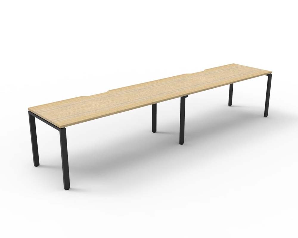 RAPID INFINITY DELUXE 2 PERSON PROFILE LEG SINGLE SIDED WORKSTATION 1500 X 750 X 730MM NATURAL OAK TOP / BLACK FRAME