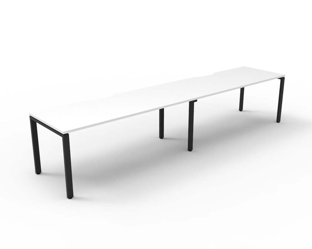 RAPID INFINITY DELUXE 2 PERSON PROFILE LEG SINGLE SIDED WORKSTATION 1800 X 750 X 730MM NATURAL WHITE TOP / BLACK FRAME