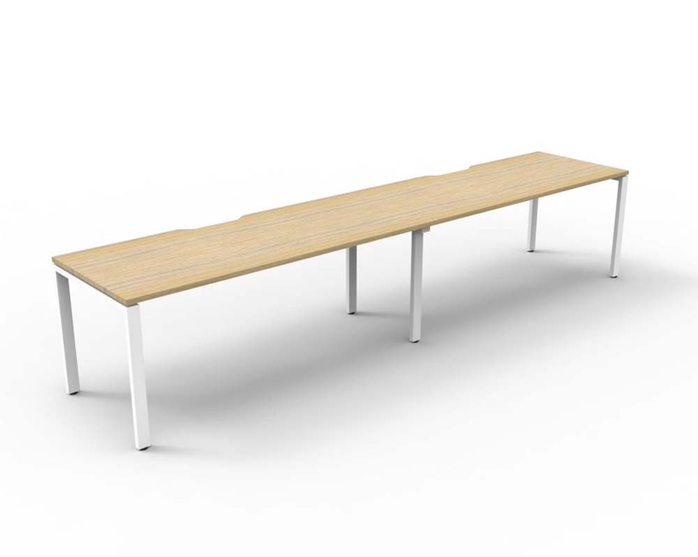 RAPID INFINITY DELUXE 2 PERSON PROFILE LEG SINGLE SIDED WORKSTATION 1800 X 750 X 730MM NATURAL OAK TOP / WHITE FRAME