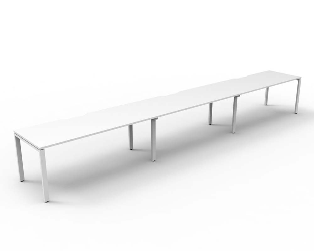 RAPID INFINITY DELUXE 3 PERSON PROFILE LEG SINGLE SIDED WORKSTATION 1200 X 750 X 730MM NATURAL WHITE TOP / WHITE FRAME