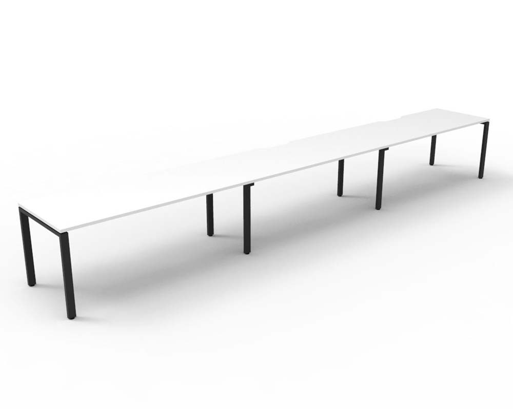 RAPID INFINITY DELUXE 3 PERSON PROFILE LEG SINGLE SIDED WORKSTATION 1800 X 750 X 730MM NATURAL WHITE TOP / BLACK FRAME