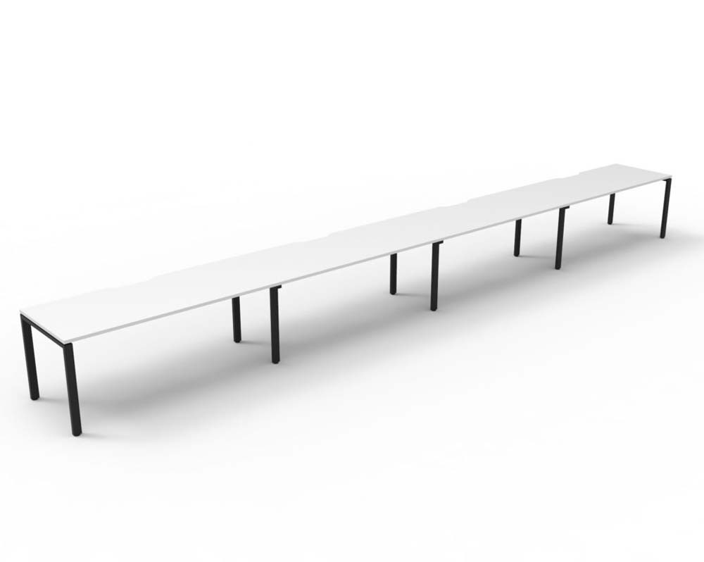 RAPID INFINITY DELUXE 4 PERSON PROFILE LEG SINGLE SIDED WORKSTATION 1200 X 750 X 730MM NATURAL WHITE TOP / BLACK FRAME