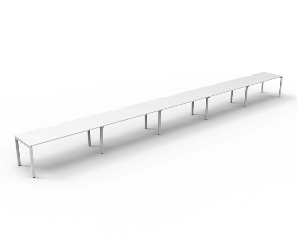 RAPID INFINITY DELUXE 5 PERSON PROFILE LEG SINGLE SIDED WORKSTATION 1200 X 750 X 730MM NATURAL WHITE TOP / WHITE FRAME