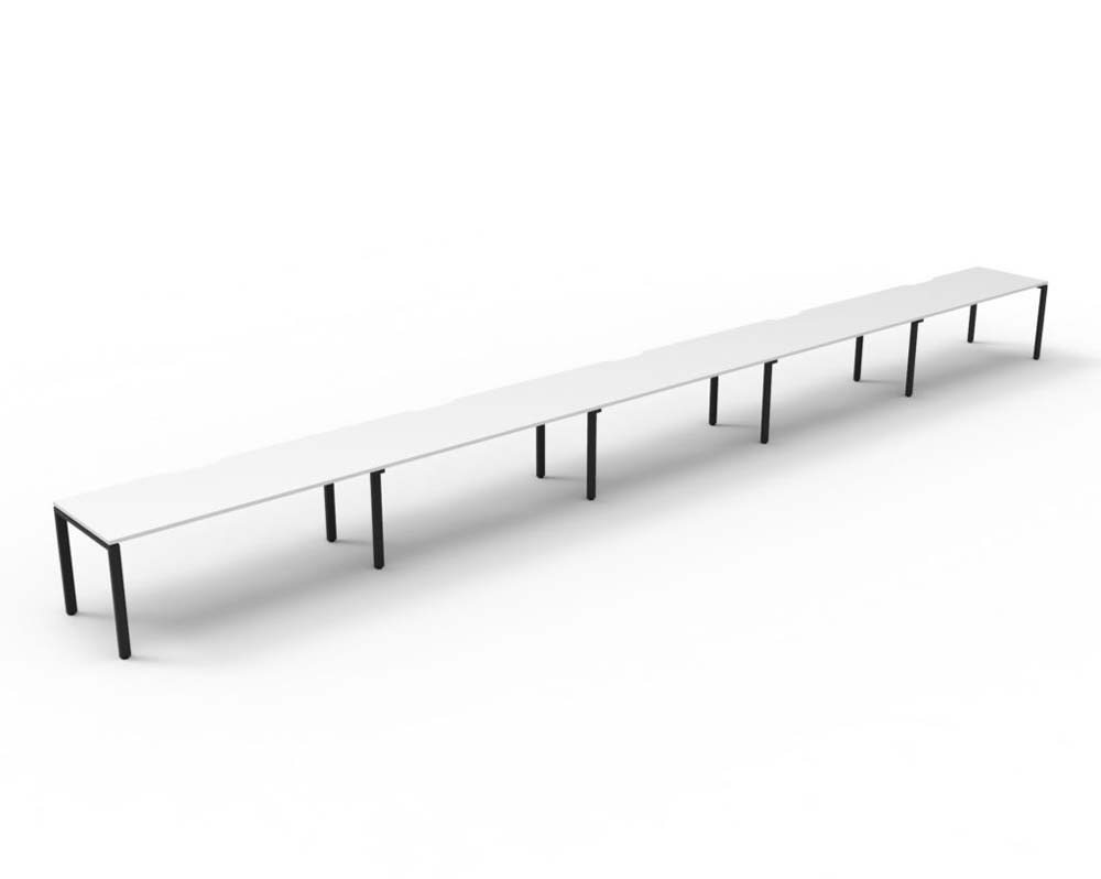 RAPID INFINITY DELUXE 5 PERSON PROFILE LEG SINGLE SIDED WORKSTATION 1800 X 750 X 730MM NATURAL WHITE TOP / BLACK FRAME