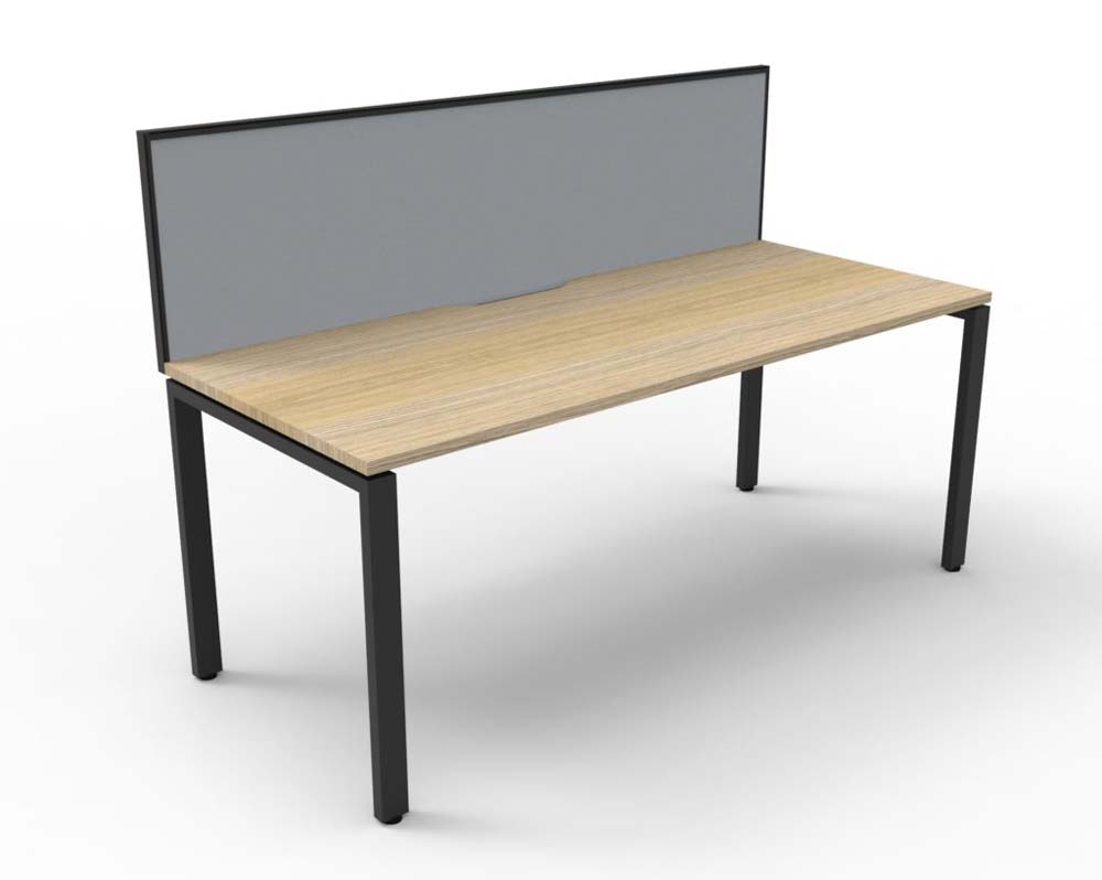 RAPID INFINITY DELUXE 1 PERSON PROFILE LEG SINGLE SIDED WORKSTATION 1200 X 750 X 730MM GREY SCREEN / NATURAL OAK TOP / BLACK FRAME