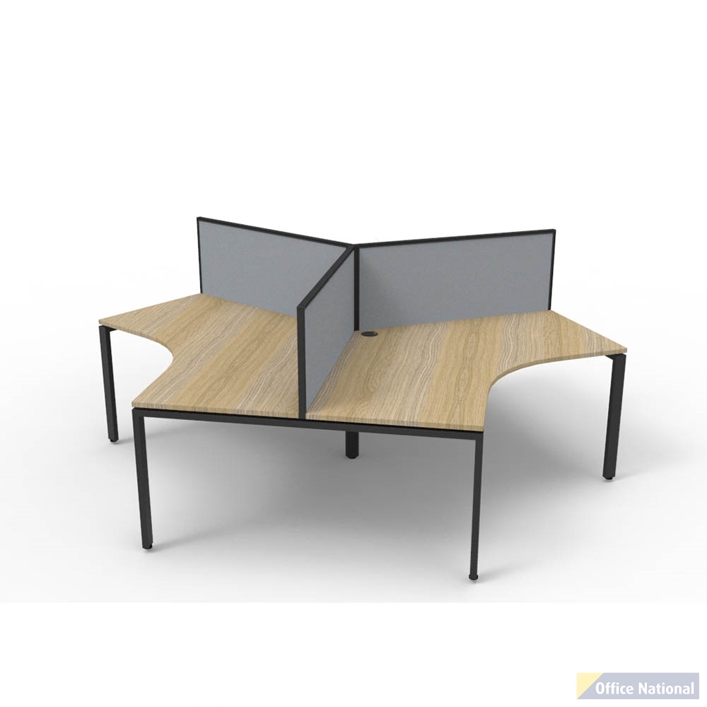 RAPIDLINE DELUXE INFINITY 120 DEGREE WORKSTATION PROFILE LEG 3 PERSON WITH SCREEN 2866W X 730MM