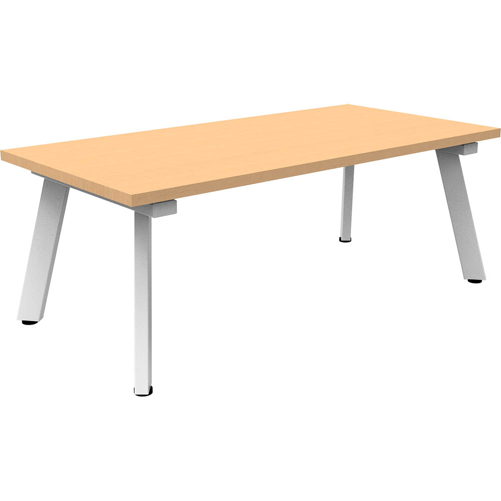 RAPIDLINE ETERNITY COFFEE TABLE 1200 X 600MM BEECH/WHITE SATIN