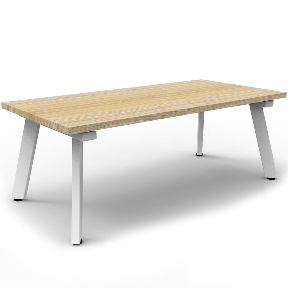RAPIDLINE ETERNITY COFFEE TABLE 1200 X 600MM NATURAL OAK/WHITE SATIN