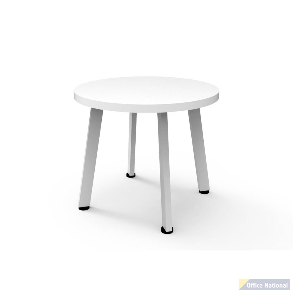 RAPIDLINE ETERNITY ROUND COFFEE TABLE 500 X 450MM WHITE TOP AND WHITE P/C FRAME