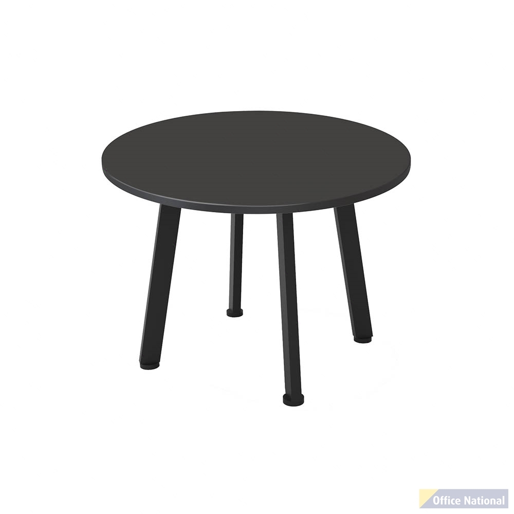 RAPIDLINE ETERNITY ROUND COFFEE TABLE 600 X 450MM BLACK TOP AND BLACK P/C FRAME