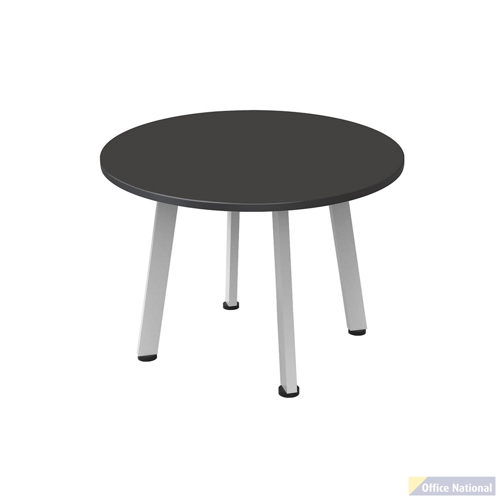 RAPIDLINE ETERNITY ROUND COFFEE TABLE 600 X 450MM BLACK TOP AND WHITE P/C FRAME