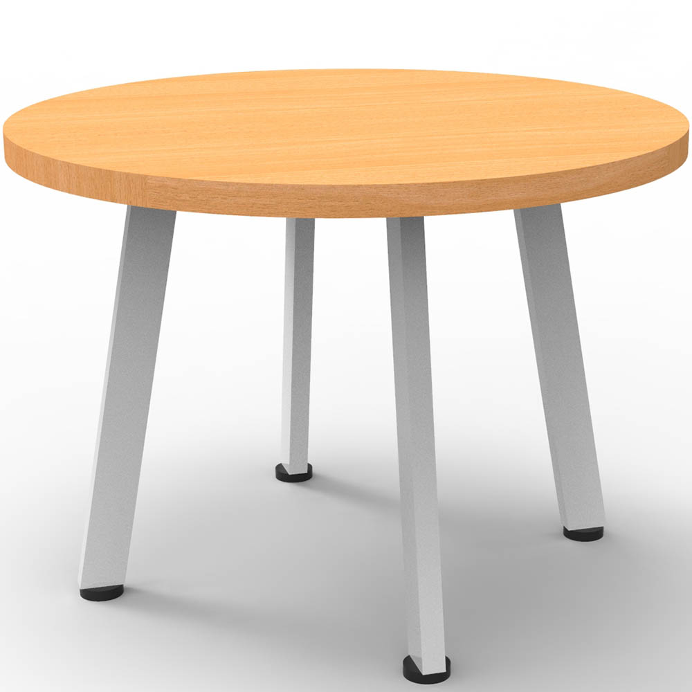 RAPIDLINE ETERNITY COFFEE TABLE 600MM DIA BEECH/WHITE SATIN