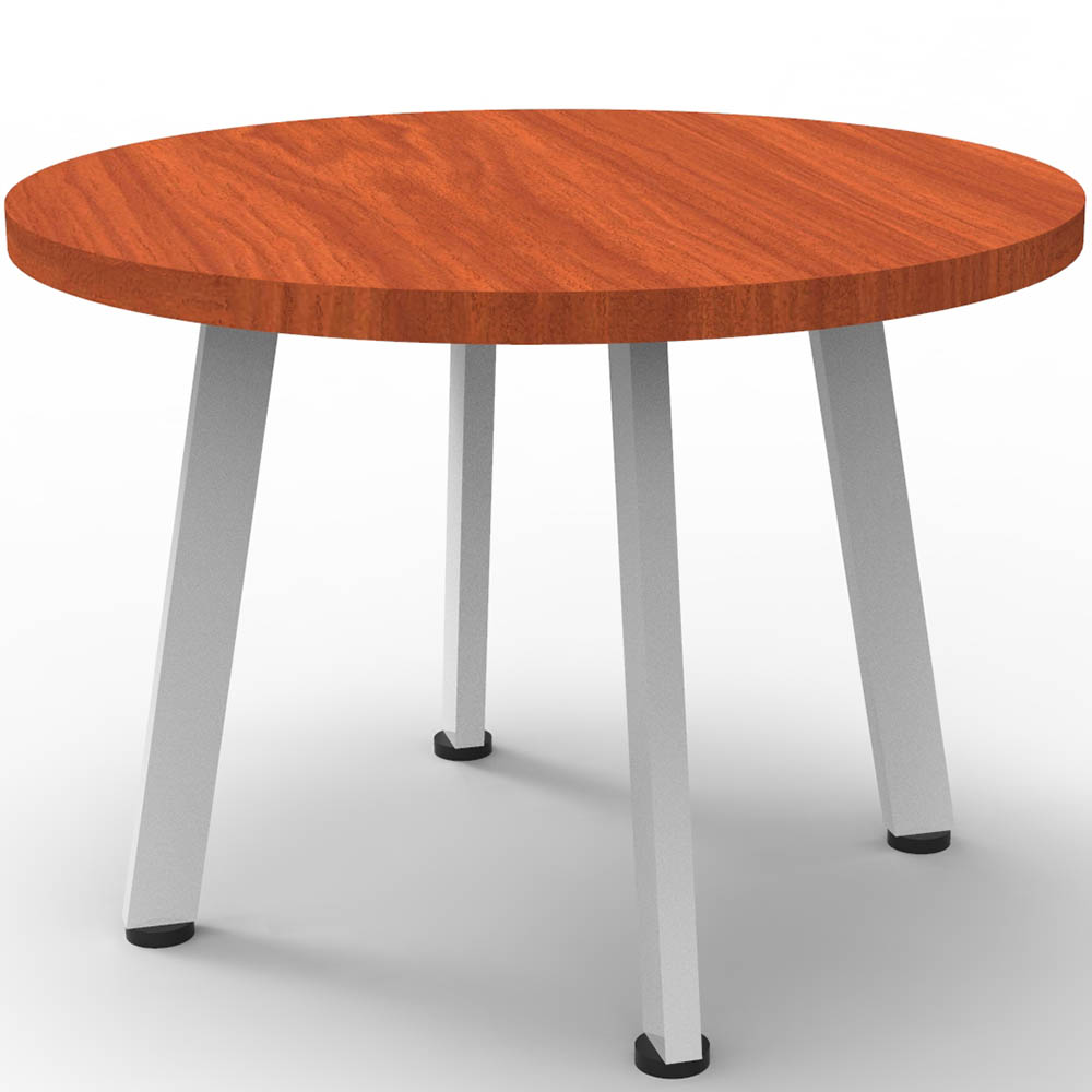 RAPIDLINE ETERNITY COFFEE TABLE 600MM DIA CHERRY/WHITE SATIN